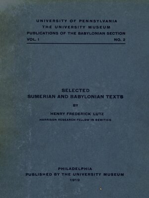 cover image of Selected Sumerian and Babylonian Texts
